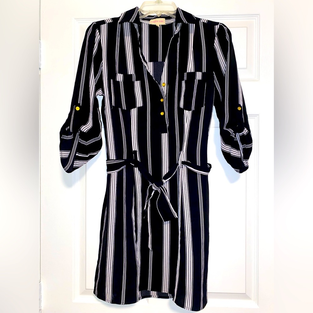 Urban Girl Black White Stripe Dress